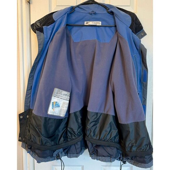 Columbia Mens Gray and Blue Convert Waterproof Insulated Hooded Ski Jacket XL - Picture 4 of 12